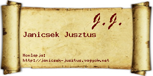 Janicsek Jusztus névjegykártya